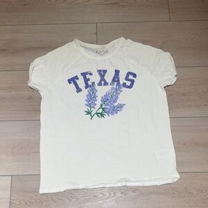 We The Free Cream and Purple Texas Jersey Top